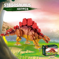Set 697 Piese Blocuri de Construcție – Dinozaur Stegosaurus pentru Copii 6+