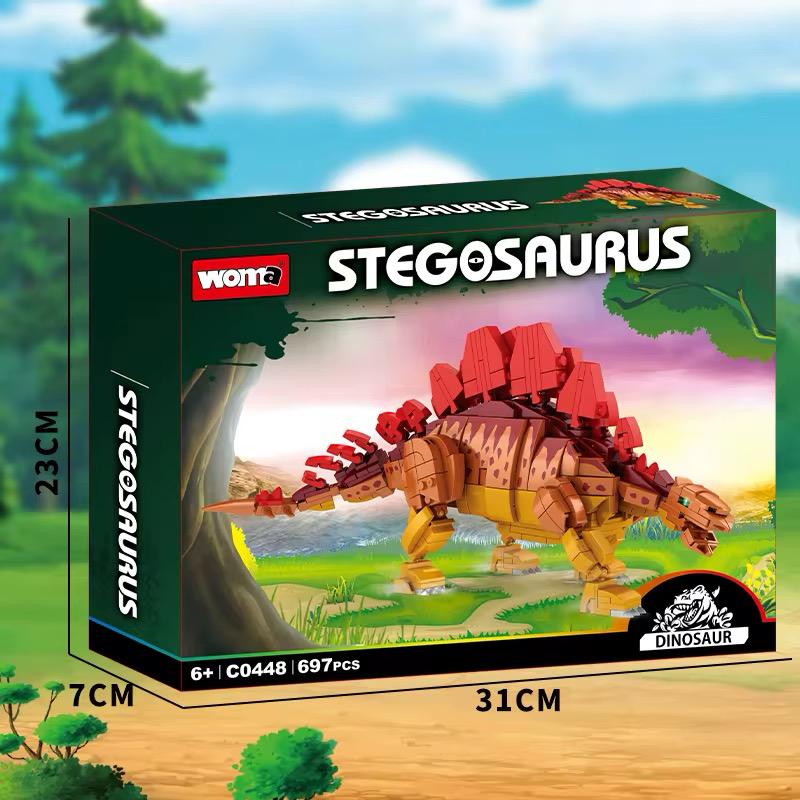 Set 697 Piese Blocuri de Construcție – Dinozaur Stegosaurus pentru Copii 6+