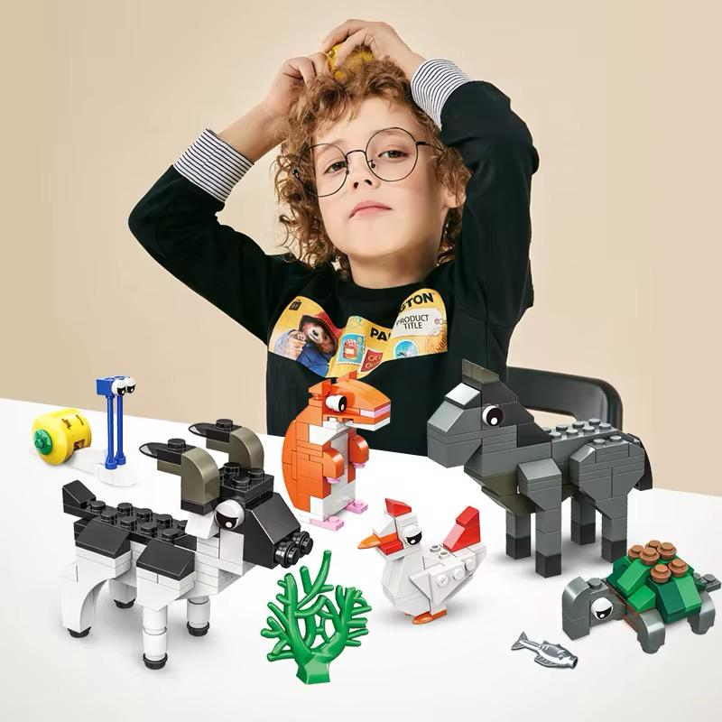 Set 970 Piese Blocuri de Construcție – 16 Animale - Joc Creativ pentru Copii