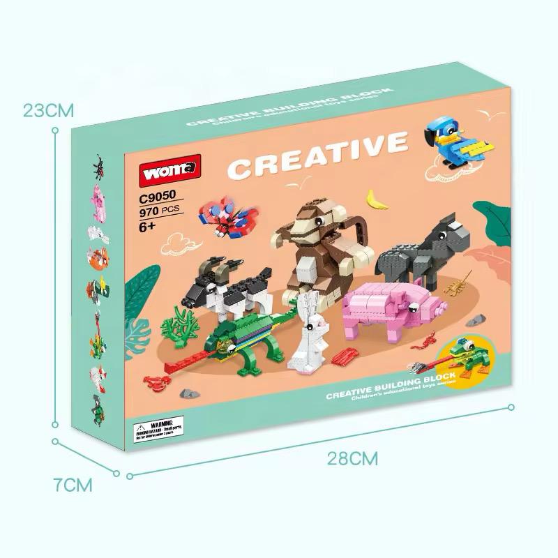 Set 970 Piese Blocuri de Construcție – 16 Animale - Joc Creativ pentru Copii