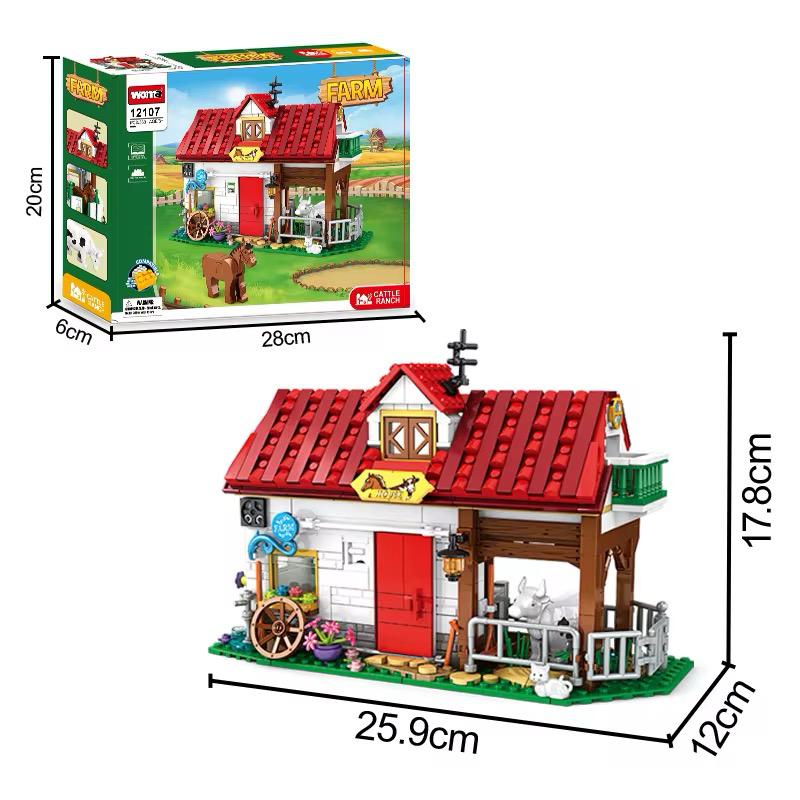 Blocuri de construcție Fermă 530 piese - Construcții Creative și Distractive pentru Copii