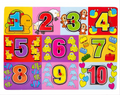 Puzzle din Lemn cu Cifre pentru Copii – 10 Piese Educative, Învățare Numere, 30x22 cm