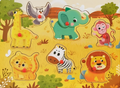 Puzzle din Lemn Animale – 7 Piese, Joc Educativ pentru Copii