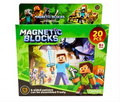 Set Cuburi Magnetice Minecraft 20 Piese – 6 Modele Construibile, Joc Creativ Copii 6+