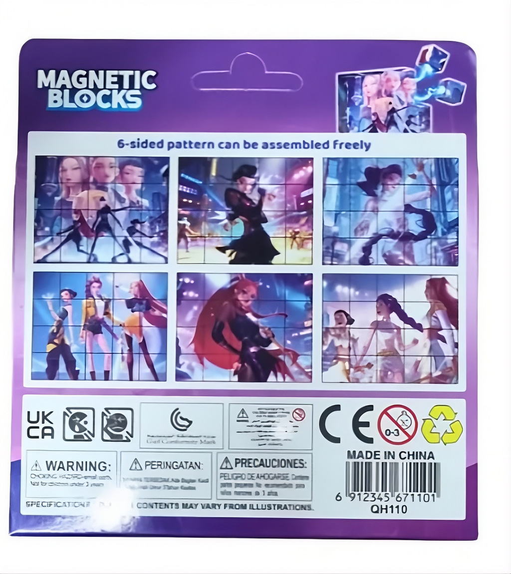 Set Cuburi Magnetice K-POP 20 Piese – 6 Modele Construibile, Joc Creativ pentru Copii 6+