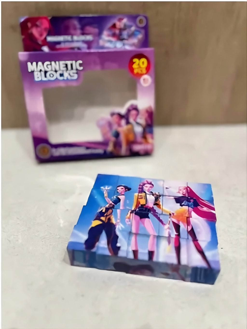Set Cuburi Magnetice K-POP 20 Piese – 6 Modele Construibile, Joc Creativ pentru Copii 6+