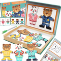 Puzzle Magnetic Copii cu Animale de Îmbrăcat – Set Creativ 28 Piese + Tablă