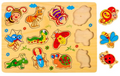 Puzzle din Lemn Insecte – 12 Piese Educative pentru Copii 1+