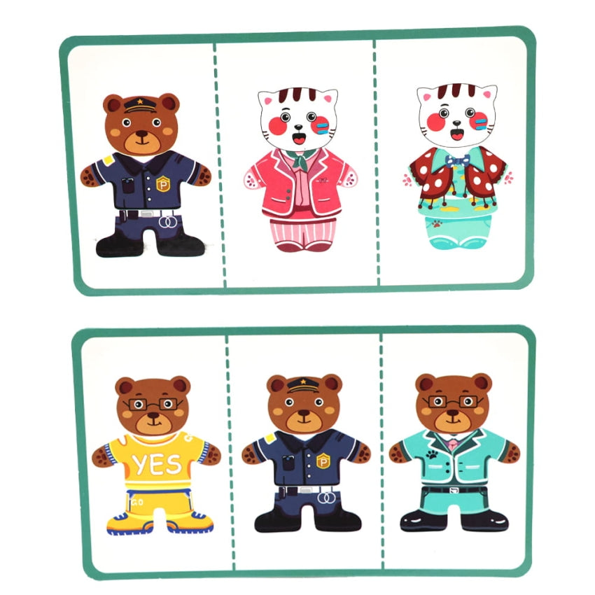 Puzzle Magnetic Copii cu Animale de Îmbrăcat – Set Creativ 28 Piese + Tablă