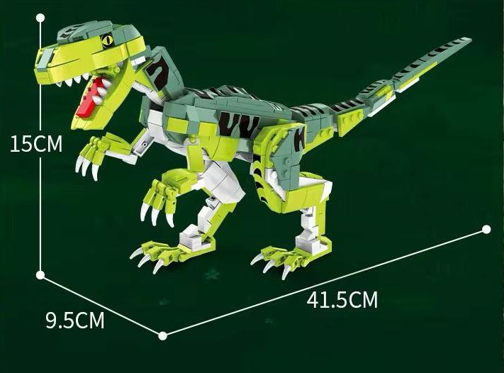 Set 533 Piese Blocuri de Construcție – Velociraptor cu Articulații Mobile pentru Copii 6+