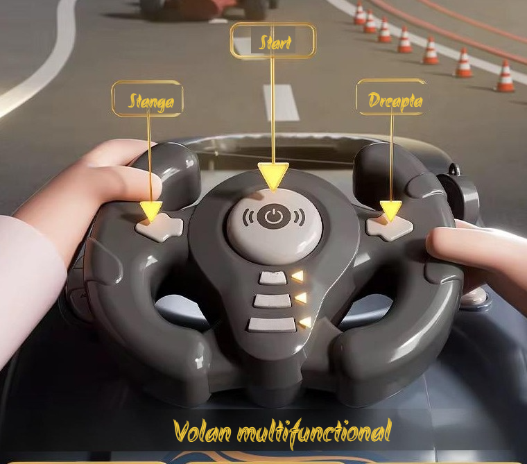 Volan Interactiv pentru Aventuri cu Mașini – Muzică și Lumini