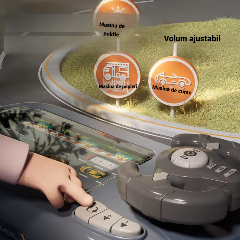 Volan Interactiv pentru Aventuri cu Mașini – Muzică și Lumini