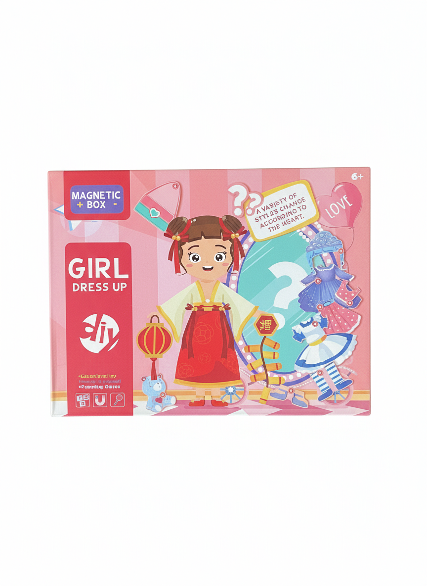 Joc Puzzle Magnetic 2 în 1 „Îmbracă Fetița” cu Marker – Creativitate și Stil pentru Copii 4+