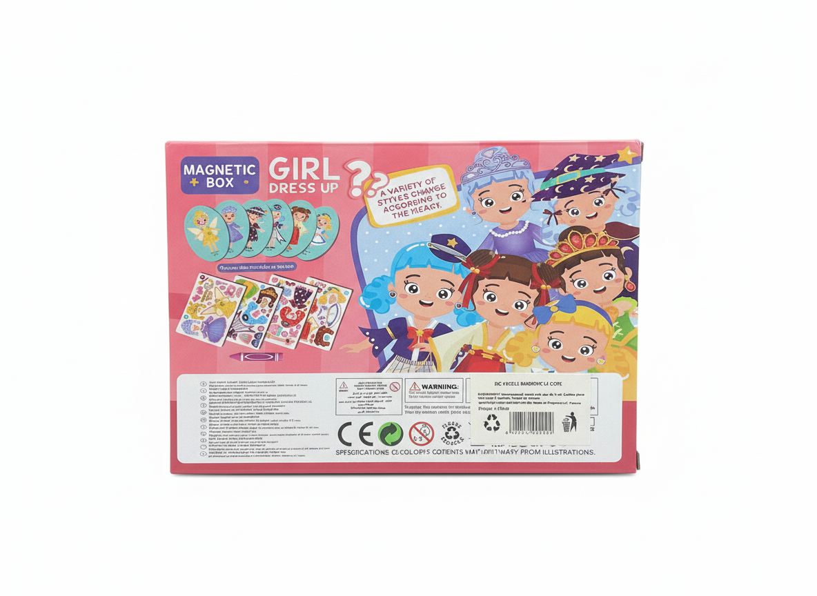 Joc Puzzle Magnetic 2 în 1 „Îmbracă Fetița” cu Marker – Creativitate și Stil pentru Copii 4+