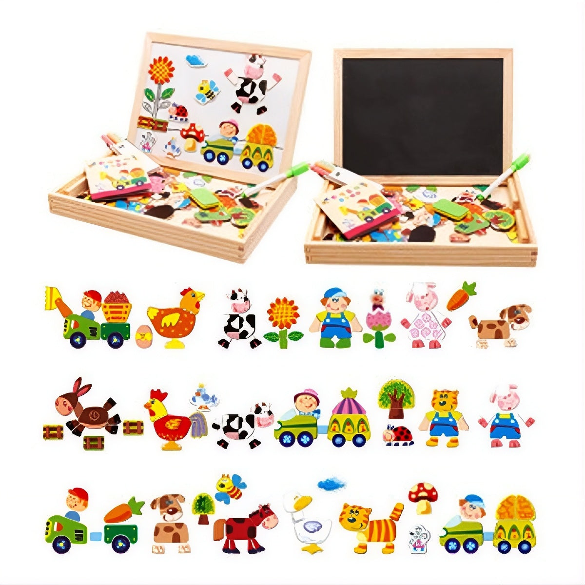 Tablita Magnetica Educativa cu Puzzle 3 in 1