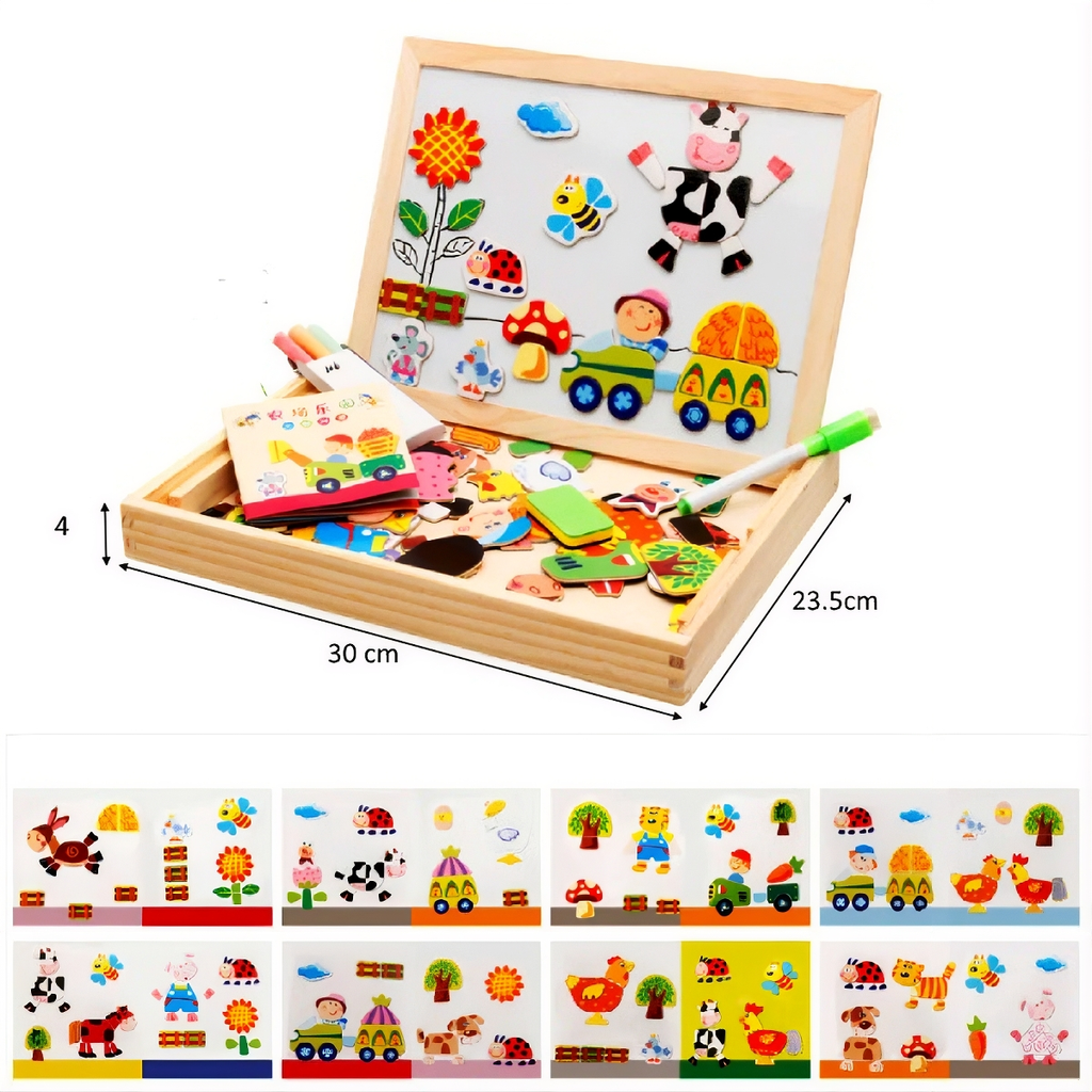 Tablita Magnetica Educativa cu Puzzle 3 in 1