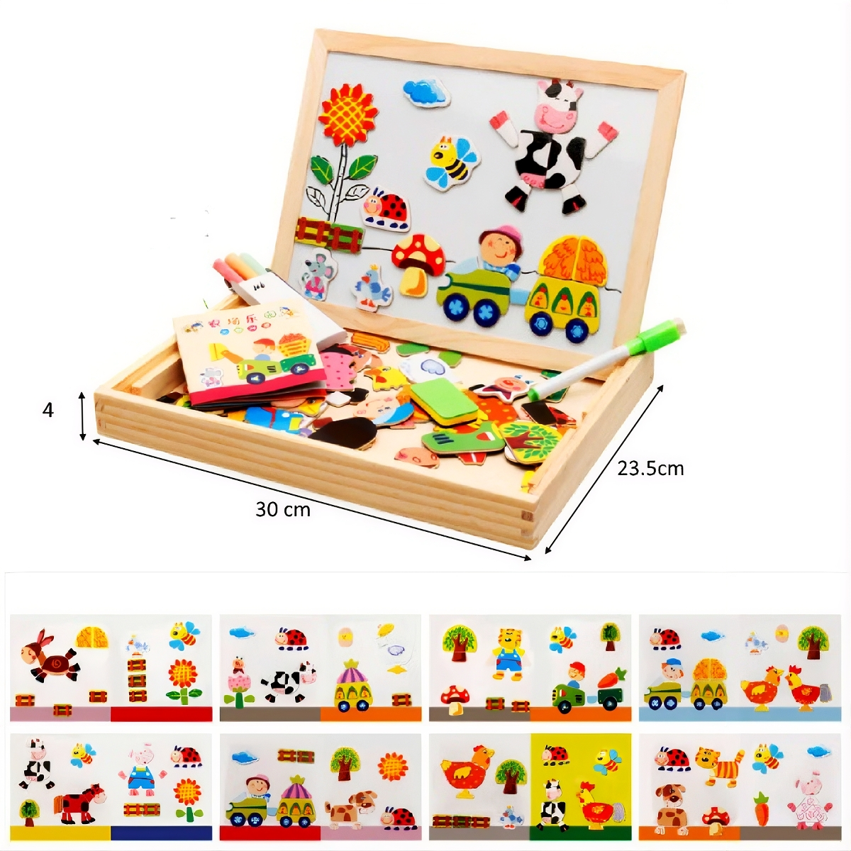 Tablita Magnetica Educativa cu Puzzle 3 in 1