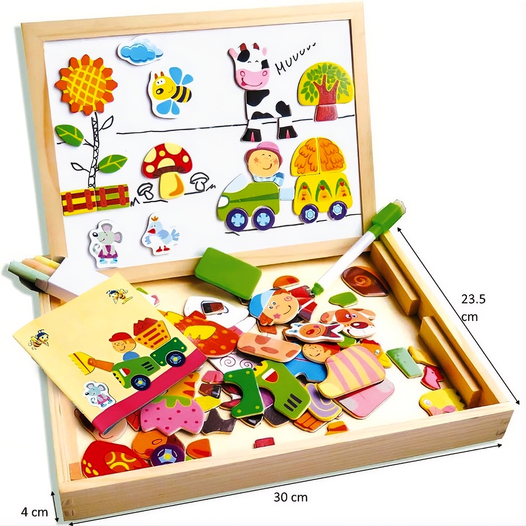 Tablita Magnetica Educativa cu Puzzle 3 in 1