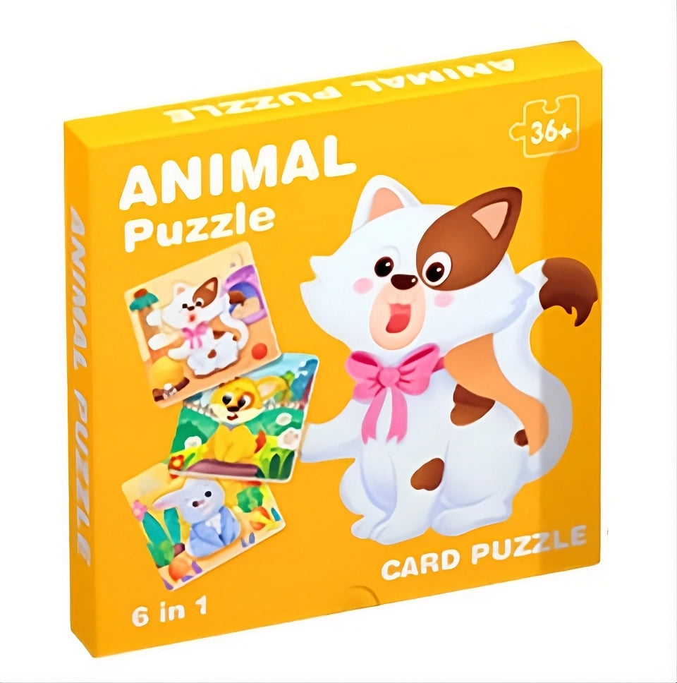 Puzzle Animale de la Fermă 6 în 1, Piese Mari – Jucărie Educativă Copii